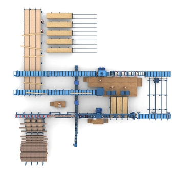 Лесопильная линия SAWLINE с перекладкой лафетов и разворотом